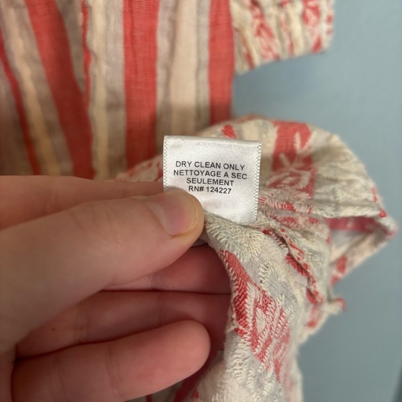 Misa Los Angeles Pink White Off the Shoulder Embroidered Mini Dress Medium Boho - Picture 12 of 12